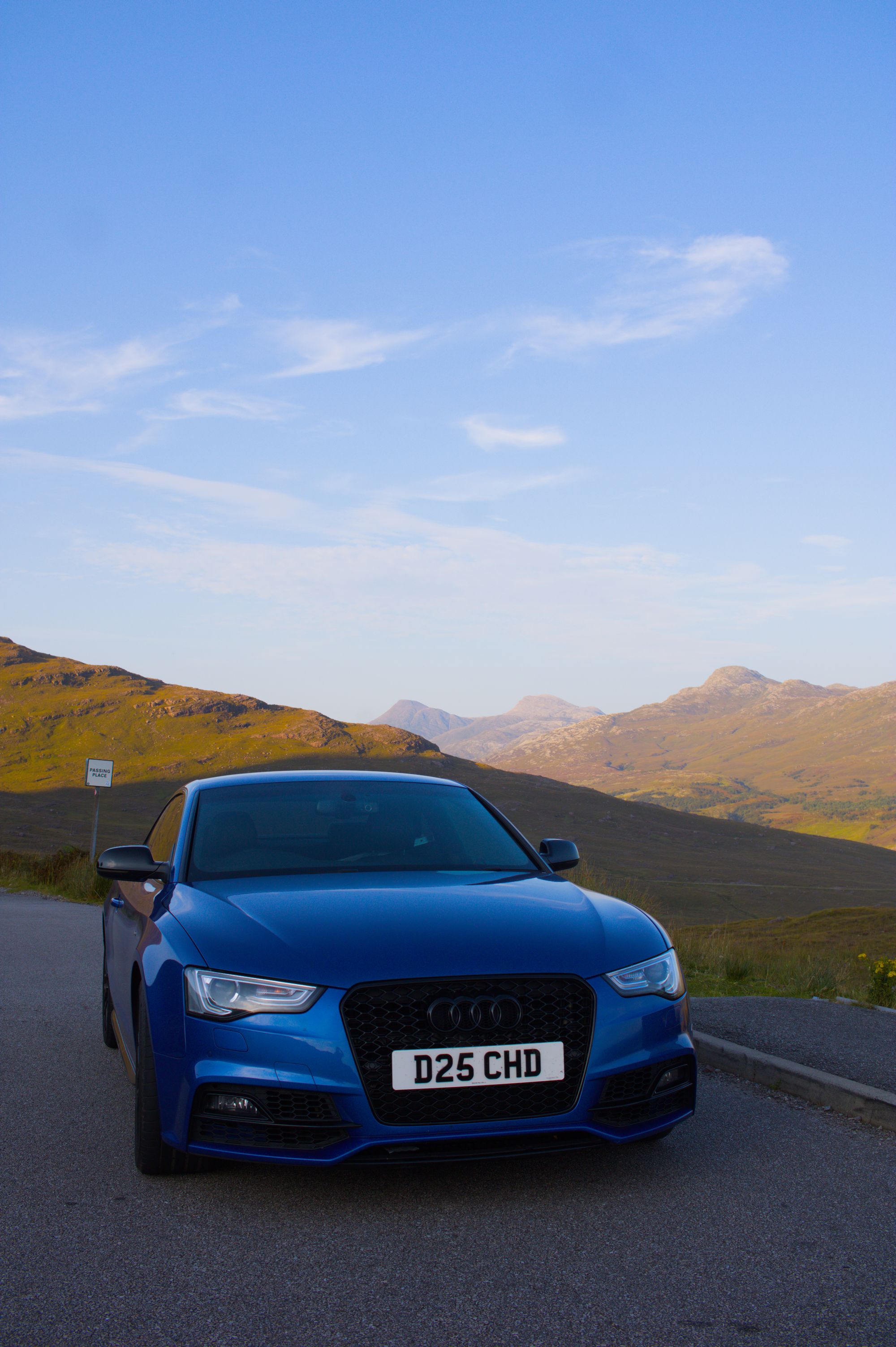 Highland peaks and mountain roads along the North Coast 500 in Scotland